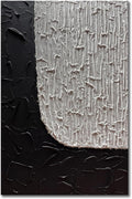 zoinart Large Black and White Textured Wall Art, 30x45 Inches Hand Painted Abstract Paintings on Canvas Wall Art, Contemporary Artwork for Home Decorations