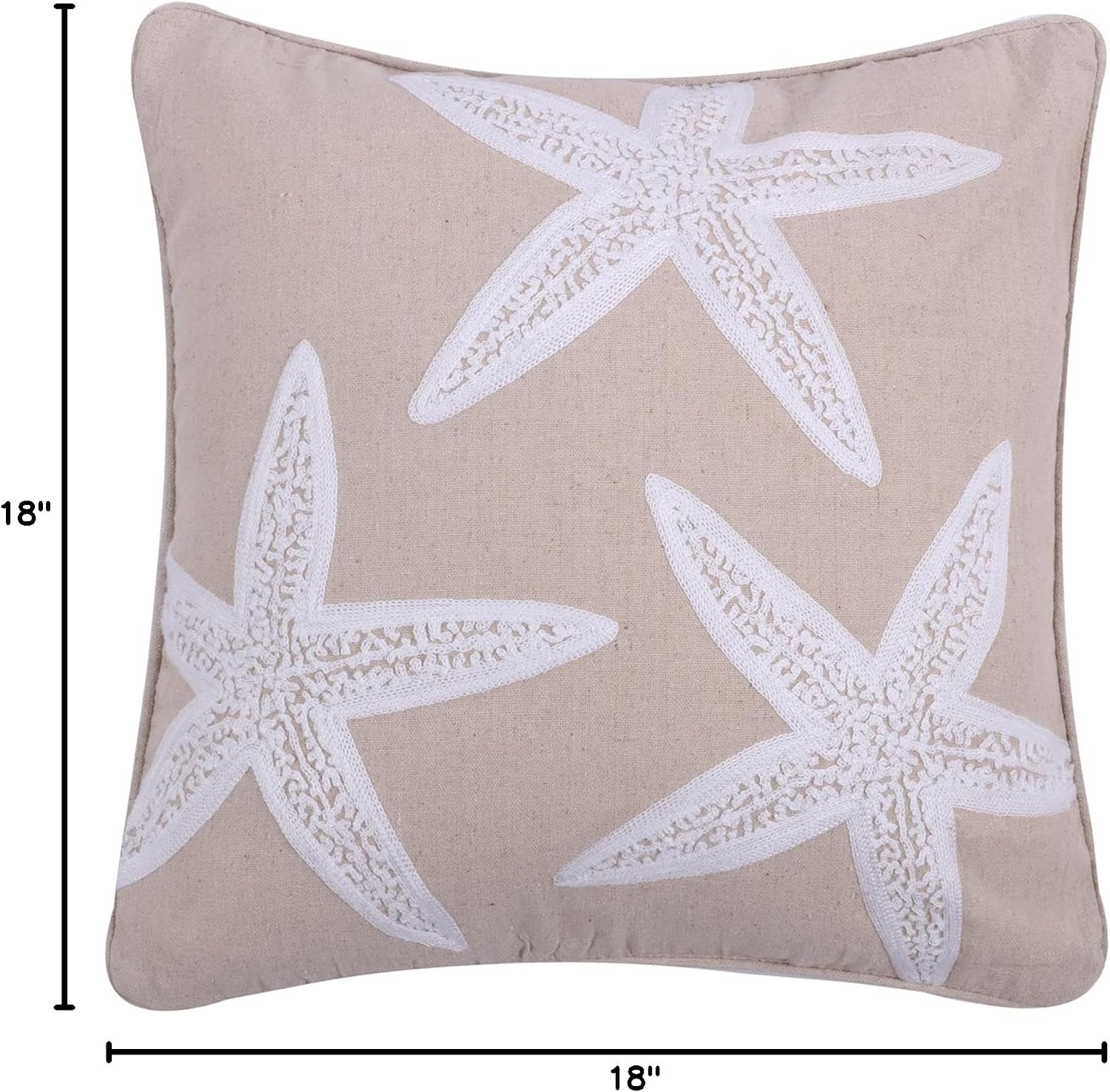Levtex home Stone Harbor Decorative Pillow (18x18in.) - Starfish - White and Beige