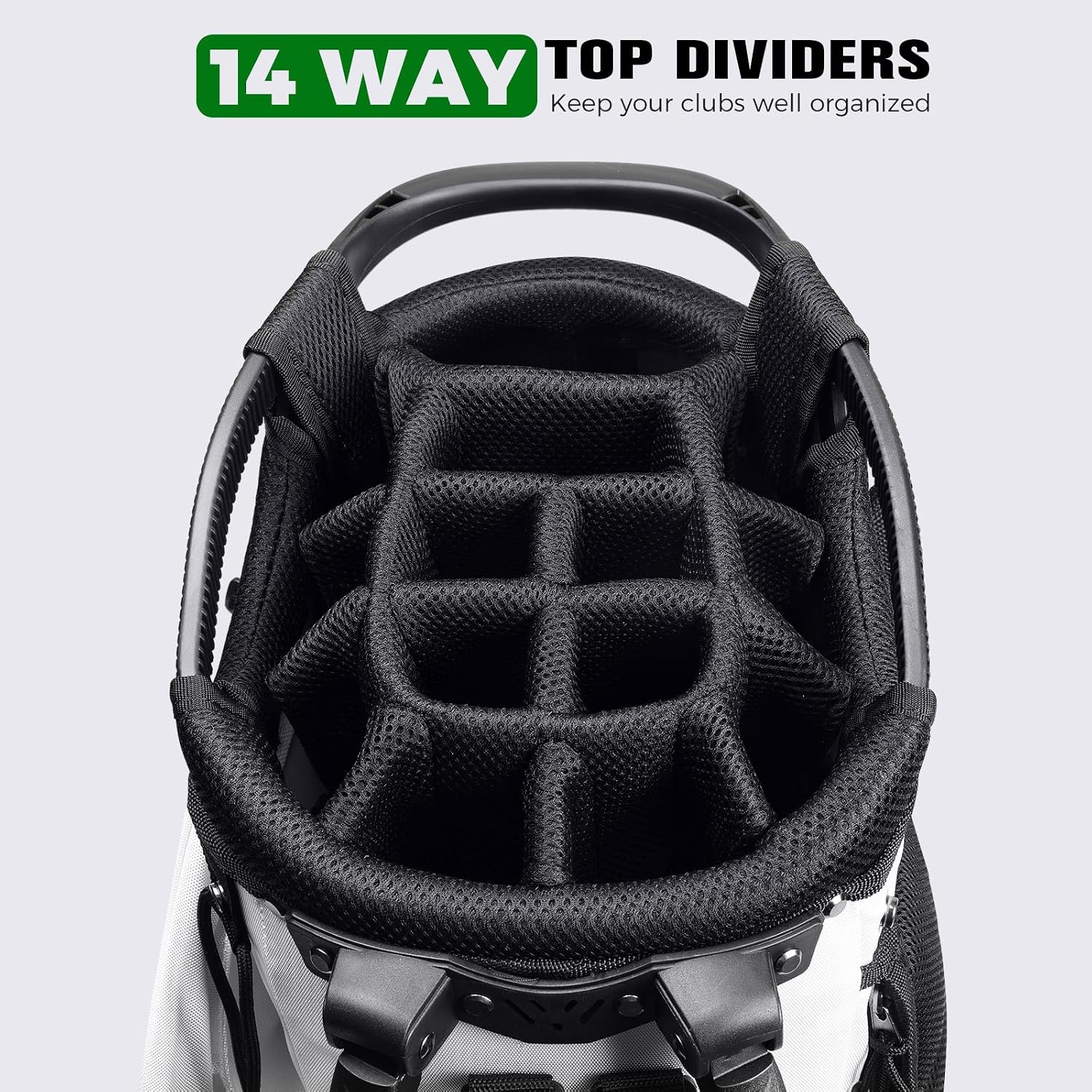 Findway 14 Way Golf Stand Bag, Lightweight Golf Bag with Stand for Men Women, Golf Club Carry Bag with Dual Strap, Rain Cover, Multiple Pockets, Golf Ball Holder