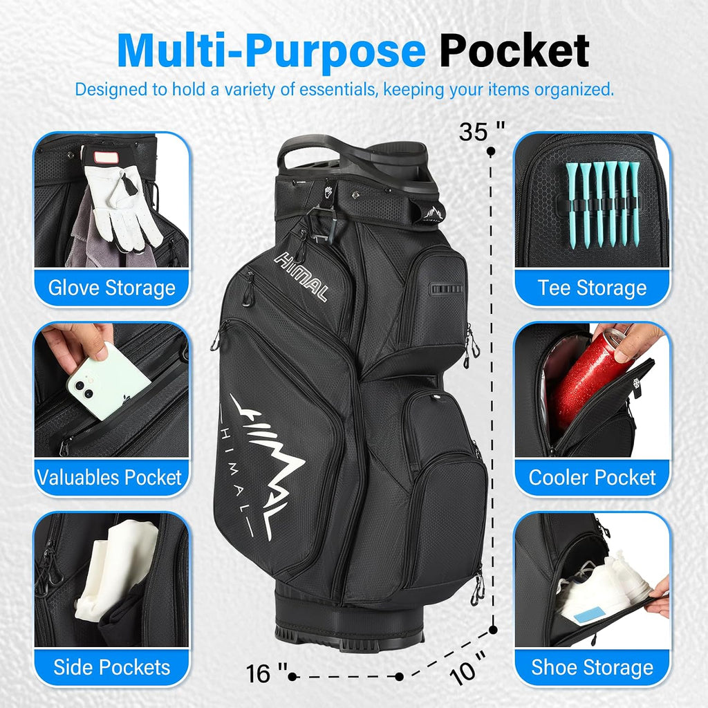 uniHimal 14-Way Golf Cart Bag, Full Length Premium Golf Bag for Men with Cooler Pocket, Handles and Rain Cover