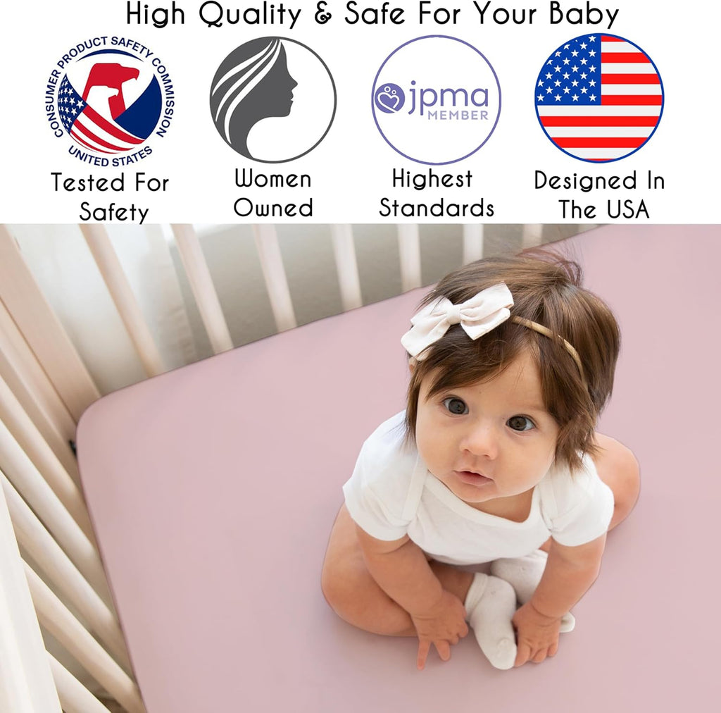 Sweet Jojo Designs 4-Piece Baby Crib Bedding Set (Pink Boho Floral) for Girls, Infants/Nursery incl. Blanket, Fitted Sheet, Skirt, Diaper Stacker (Vintage, Wildflower Garden, Bohemian, Farmhouse)