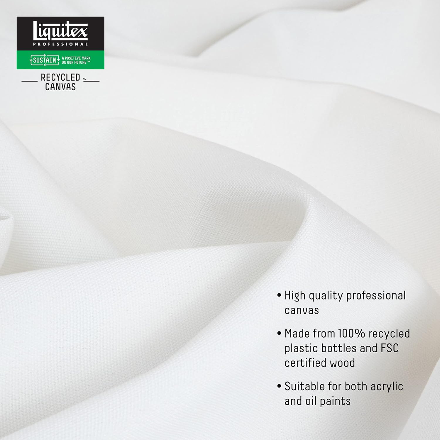 Liquitex Recycled Canvas, Raw Roll, 71' x 6 yards, White