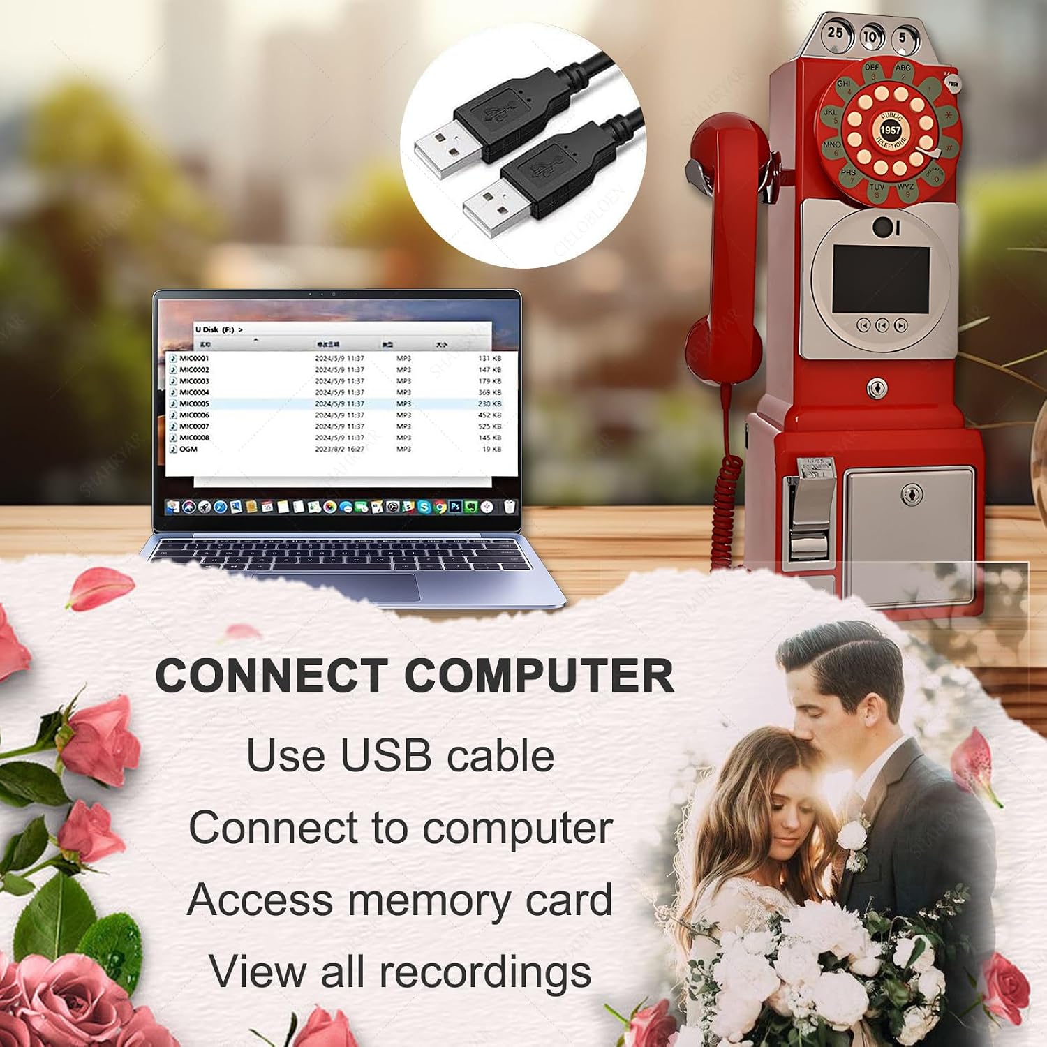 SHAHRYAR Video & Audio Guest Book Wedding Phone Guestbook Creative Easy to Use & Usable for 6-7 Hours Fun Engagements Anniversaries Baby Showers Graduation,White