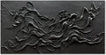 zoinart Hand Painted Large Black Wall Art 30'x60' Thick Texture Minimalist Oil Paintings Contemporary Art Oil on Canvas Abstract Textured Wall Art Pure Black Wall Art