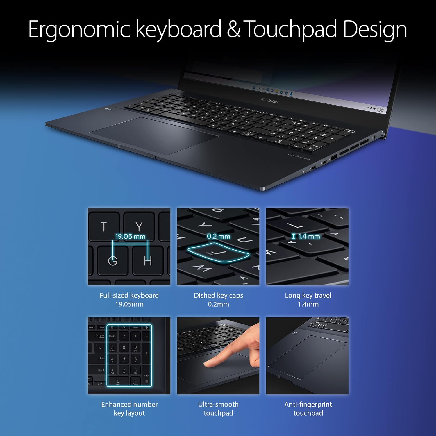 ASUS Zenbook Pro 17 Laptop, 17.3' Pantone Validated Display, AMD Ryzen 7 6800H CPU, AMD Radeon Graphics, 8GB RAM, 512GB SSD, WiFi 6E, Windows 11 Home, Tech Black, UM6702RA-DB71