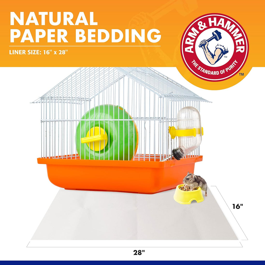 Arm & Hammer for Pets Hammer Super Absorbent Cage Liners for Guinea Pigs Hamsters Rabbits Small Animals, Odor Control Cage Tray Liners, Trim to Fit, 7 Count, 48 Pack
