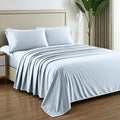 Mayfair Linen 100% Pure Egyptian Cotton Sheet King Size - Luxury 1000 Series Grandiose Collection King Size Sheets Set (4 PC, Light Blue), 16' Deep Pocket Sateen Weave Soft Cooling Hotel Bed Sheet Set