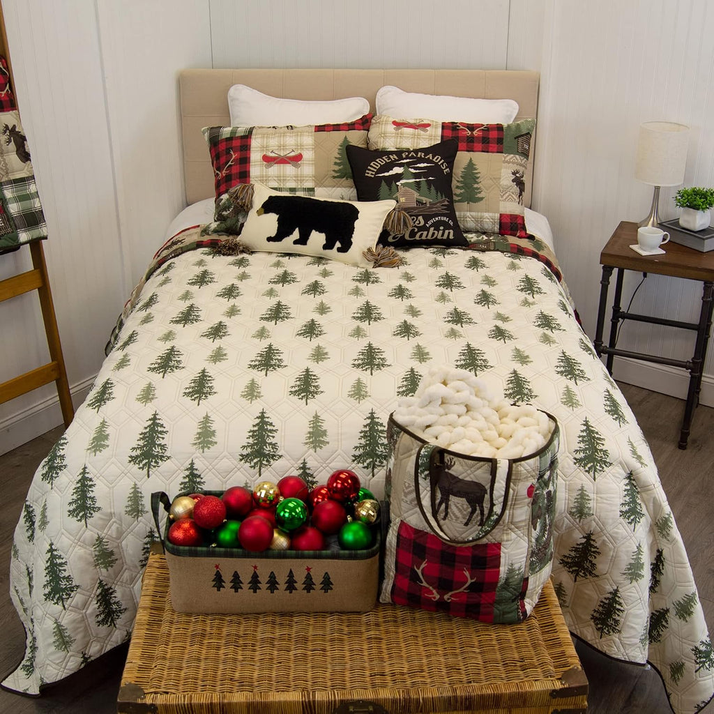 Donna Sharp Cedar Lodge-King Quilt Set, Measures 104 x 96, Includes 1 Quilt and 2 King Shams, Machine Washable