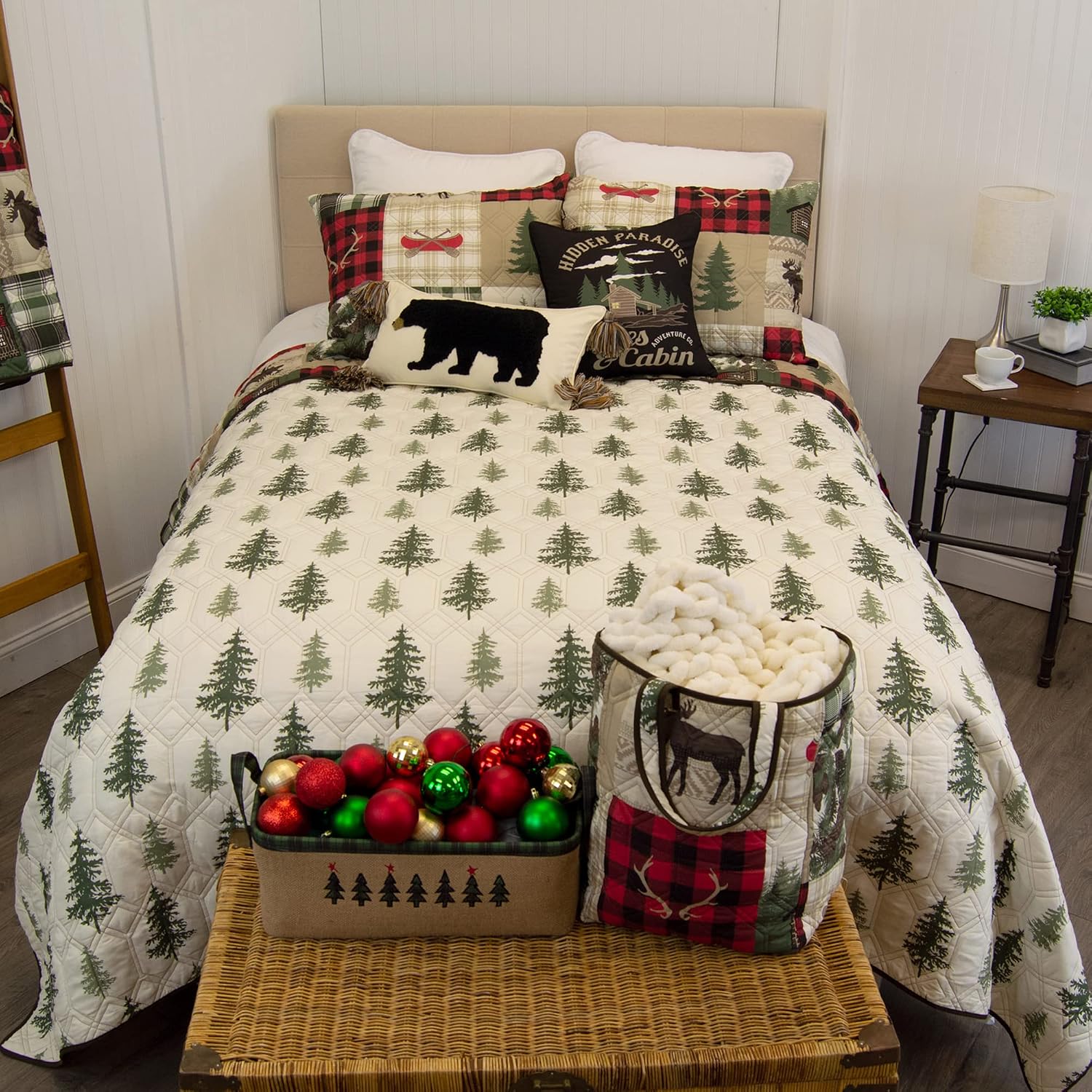 Donna Sharp Cedar Lodge-King Quilt Set, Measures 104 x 96, Includes 1 Quilt and 2 King Shams, Machine Washable