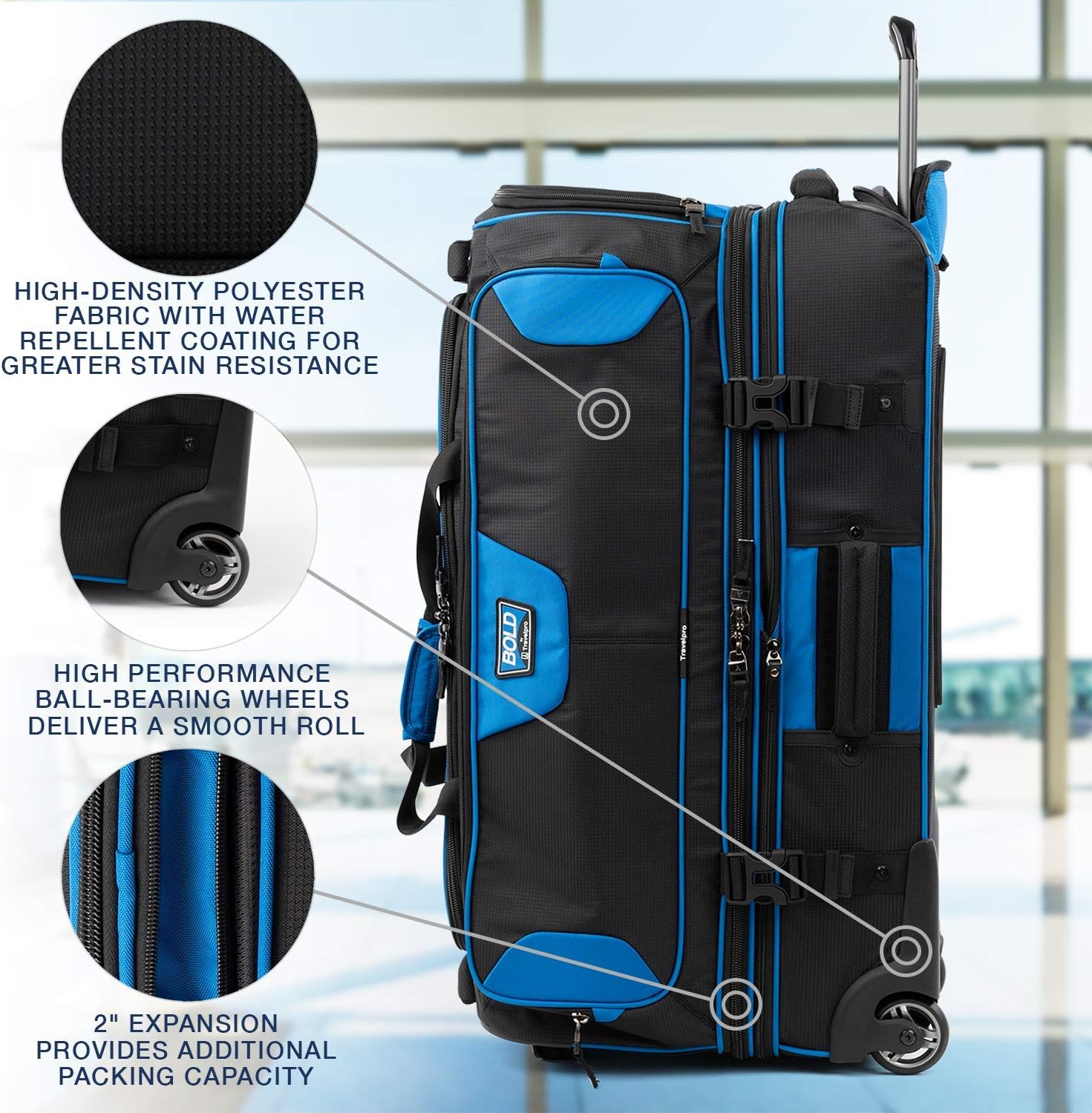 Travelpro Tpro Bold 2.0 30 Inch Drop Bottom Rolling Duffel