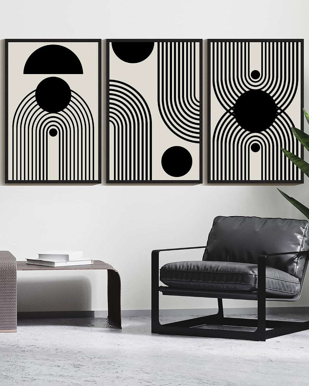 Drsoum Large 24x36in Black and White Abstract Framed Wall Art Decor Duotone Minimal Dark Brush Stroke Prints Shapes Illustrations Modern Art Decorative Ready To Hang - Black Framed
