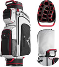 uniHimal Golf Cart Bag with 14-Way Full-Length Dividers, Golf Bag for Men Women with Magnetic Leather Pocket, Handles and Rain Cover, Lightweight Golf Club Bag Includes Cooler Pockets