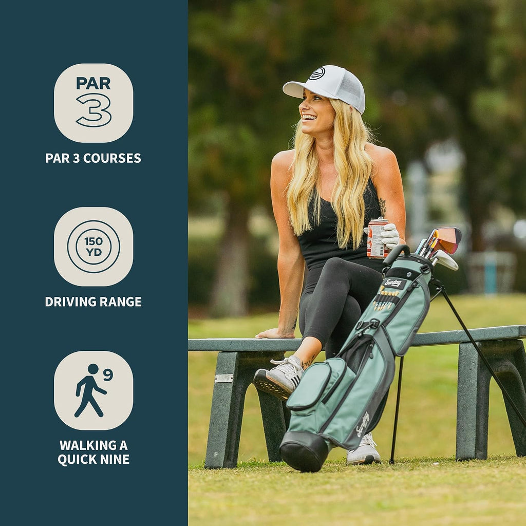 The Original Sunday Golf Loma Bag – Lightweight Golf Bag with Strap & Stand, Easy to Carry Pitch n Putt Stand Bag for Driving Range, Par 3 & Executive Courses, 31 Inches