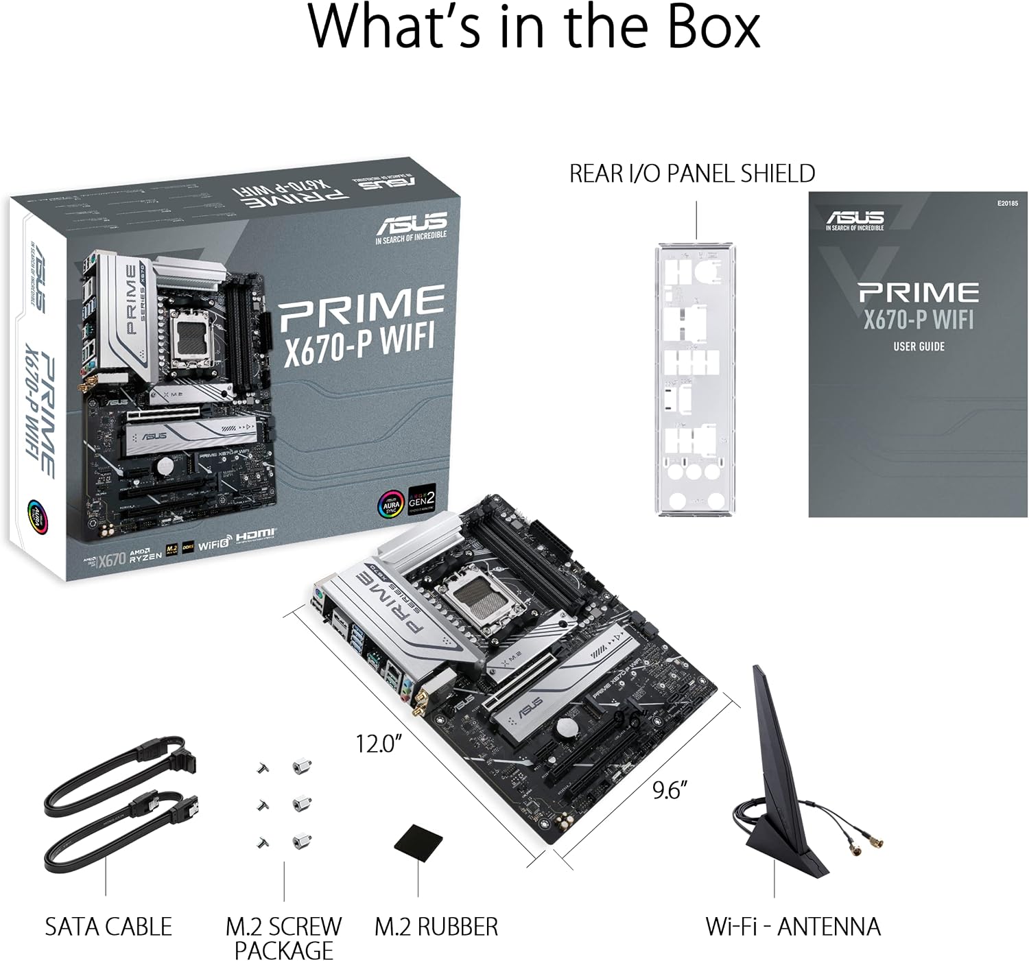 ASUS Prime X670-P WiFi AMD X670 AM5 Ryzen™ Desktop 9000 8000 & 7000 ATX Motherboard with Three M.2 Slots, DDR5, USB 3.2 Gen 2x2 Type-C®, USB4® Support, WiFi 6 and 2.5Gb Ethernet