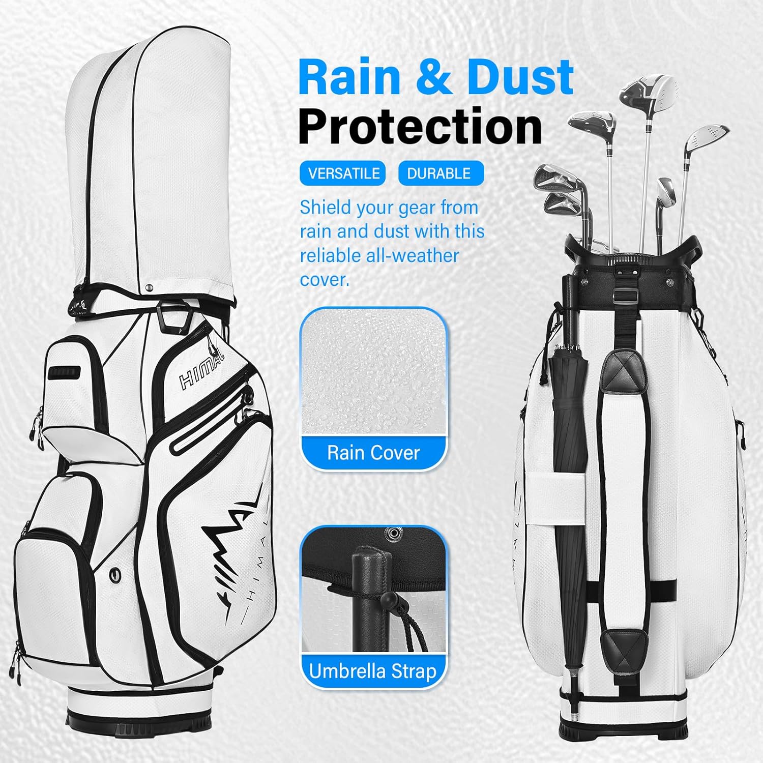 uniHimal 14-Way Golf Cart Bag, Full Length Premium Golf Bag for Men with Cooler Pocket, Handles and Rain Cover