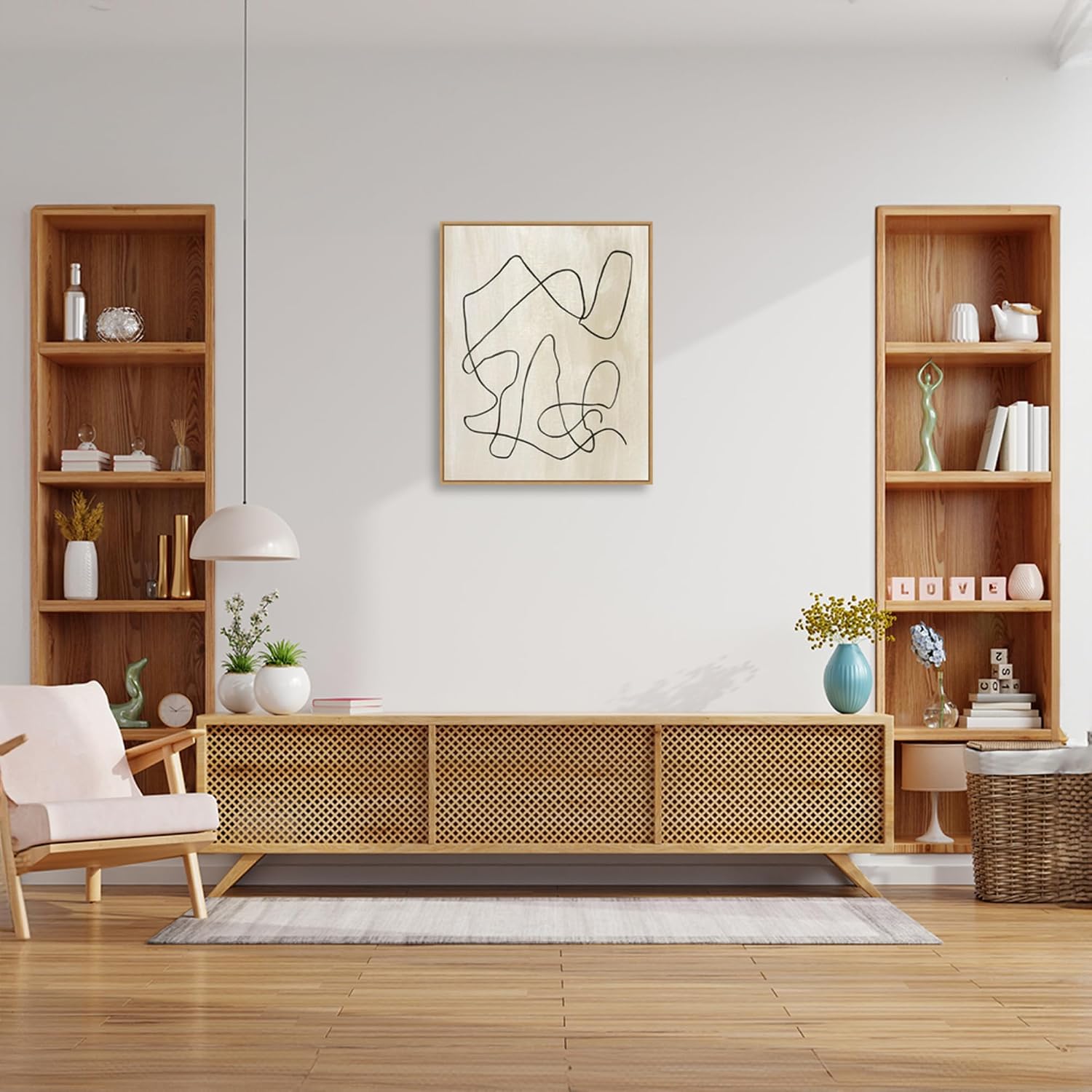 Amanti Art Framed Canvas Wall Art 28x23 Bound II by Melissa Wang, Framed Wall Art Canvas, Abstract Artwork, Modern Decor, Medium Poster Painting for Living Room, Bedroom, Bathroom, Kitchen, Office or