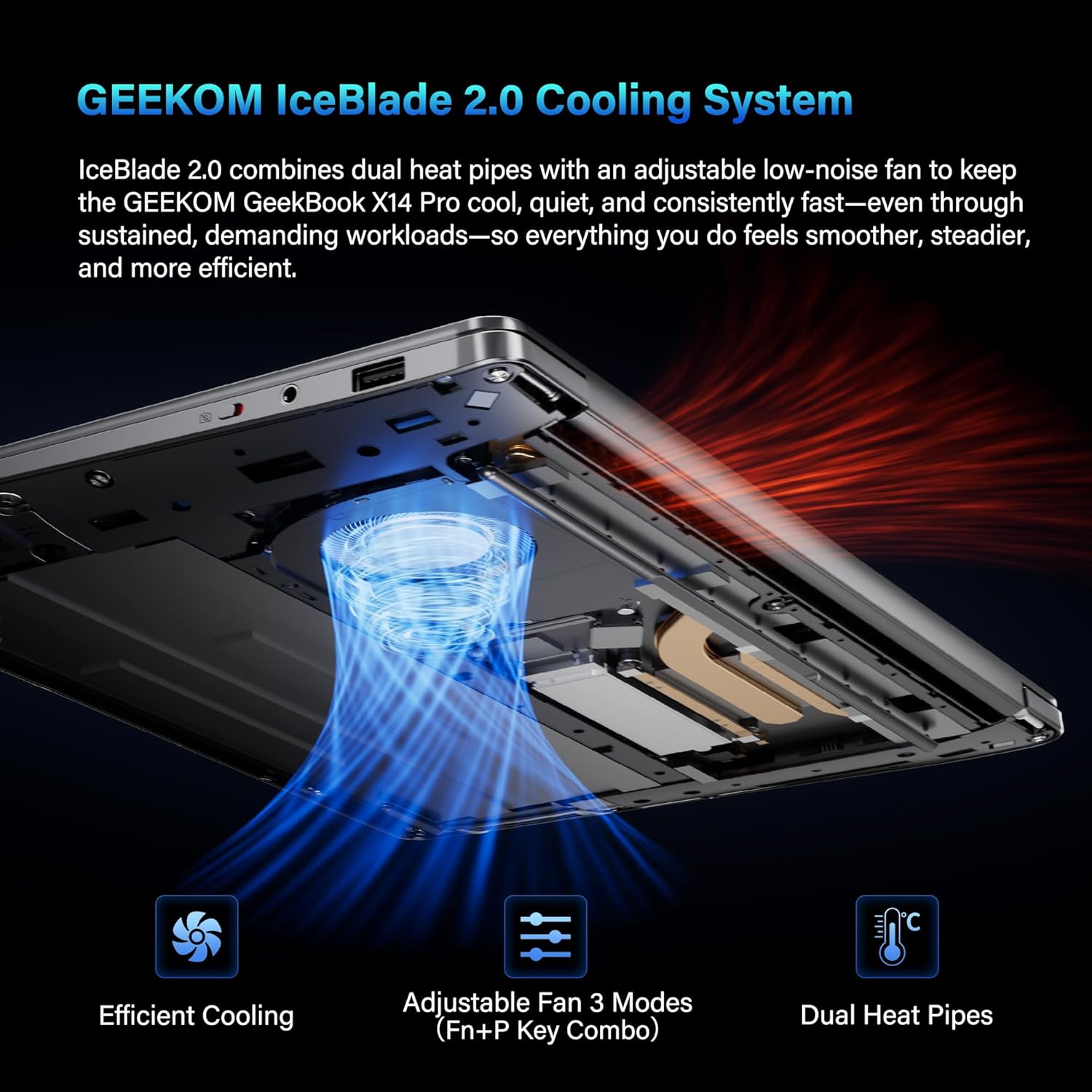 GEEKOM GeekBook X14 Pro Laptop, 2.2lbs Ultra Thin 14' 2.8K OLED Laptop Computer, Ultra 9 185H, 32GB LPDDR5x 7500MHz RAM 1TB SSD, Up to 16 Hour, 2X USB4, Fingerprint, Hub, Copilot, Windows 11 Pro
