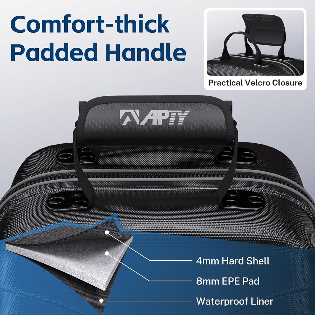 APTY Hard Case Top Golf Club Travel Bag with Wheels, Padded Golf Luggage Case Cover for Airline - with Integrated Combo Lock, 1680D Wear-Resistant Oxford