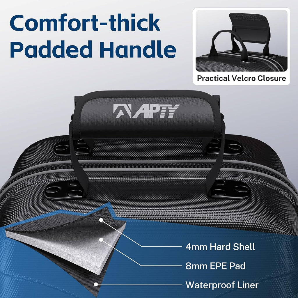 APTY Hard Case Top Golf Club Travel Bag with Wheels, Padded Golf Luggage Case Cover for Airline - with Integrated Combo Lock, 1680D Wear-Resistant Oxford