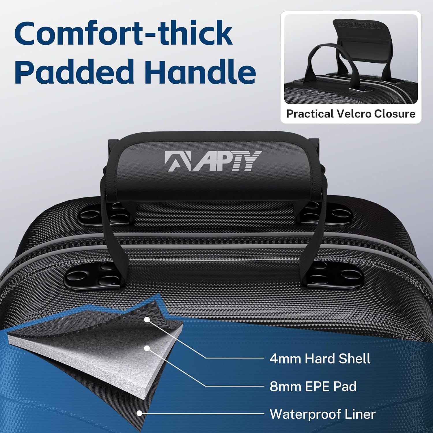 APTY Hard Case Top Golf Club Travel Bag with Wheels, Padded Golf Luggage Case Cover for Airline - with Integrated Combo Lock, 1680D Wear-Resistant Oxford