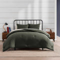 Tommy Hilfiger - Queen Bedding Set, Soft 7 Piece Comforter Set w/Matching Bed Sheets & Pillowcases, Medium Weight for Year Round Comfort (Solid Microfiber Green)