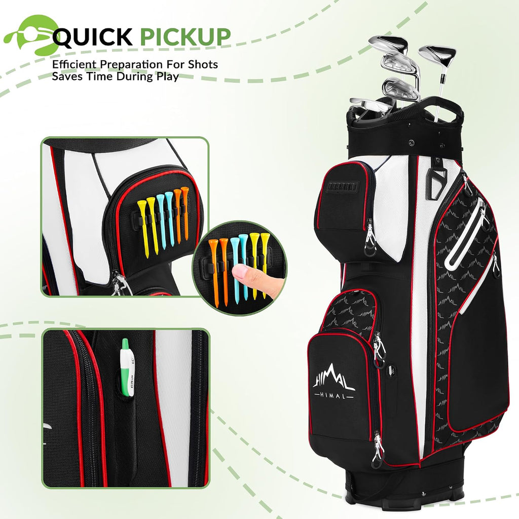 uniHimal 14 Way Golf Cart Bag Featuring Full-Length Divider Top and Multiple Pockets, Golf Bag for Men with Handles and Rain Cover