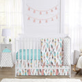 Sweet Jojo Designs Feather Baby Girls 4 Piece Crib Bedding Set