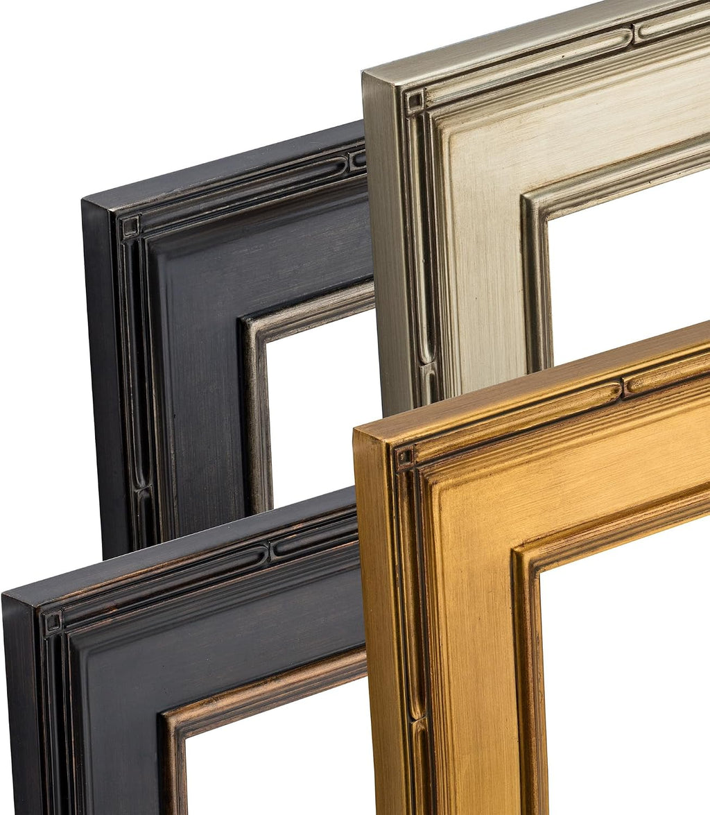 Creative Mark Museum Plein Aire Ornate Picture Frame - 5x7 - Gold Leaf - Pack of 2, High-End Antique Style Frames - Open Back with No Glass or Backing