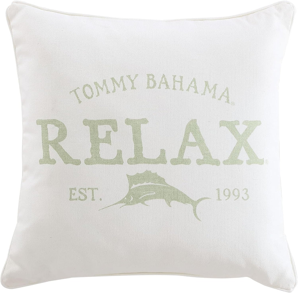 Tommy Bahama - King Comforter Set, Reversible Cotton Bedding with Matching Shams & Bonus Throw Pillows, Super Soft Bedding Set (Serenity Green, King)