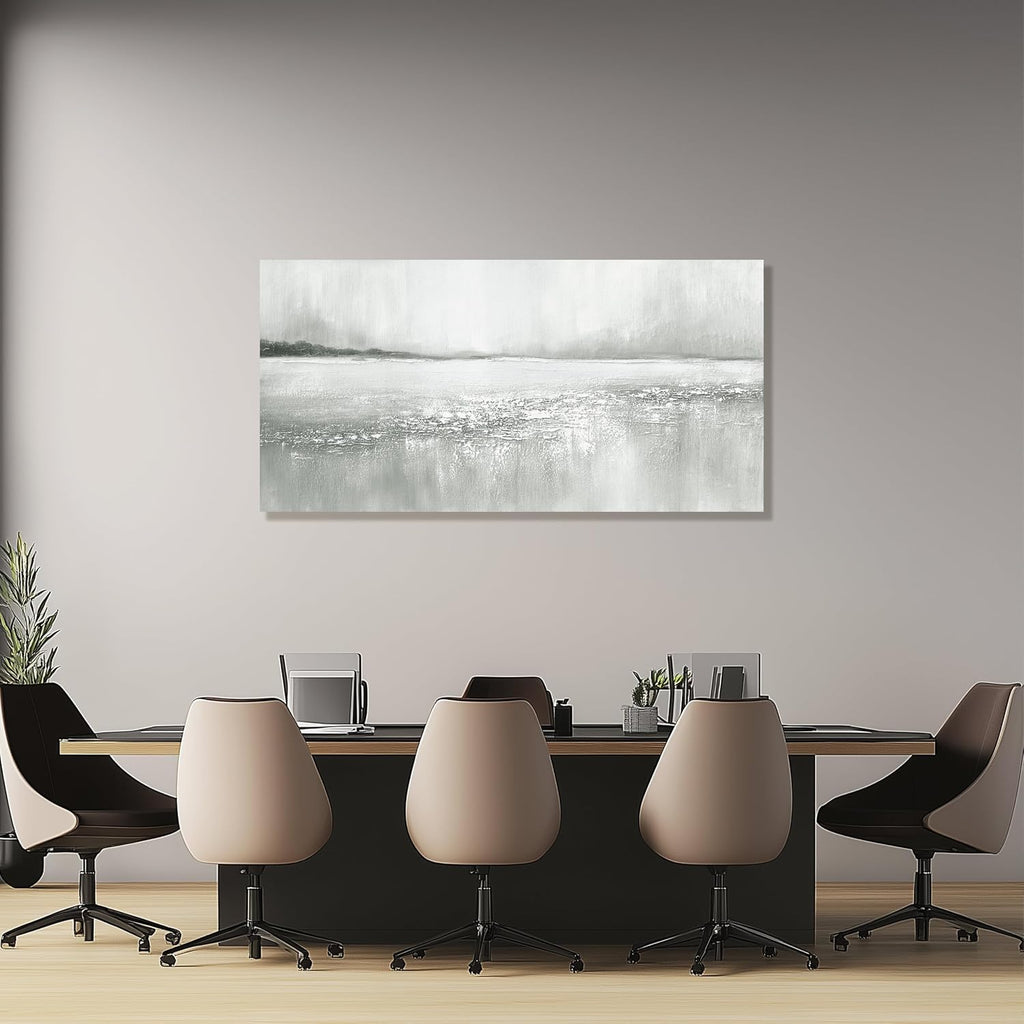 Yuaxker Large Abstract Wall Art Gray and White Wall Decor Lake Canvas Painting Fashion Artwork for Living Room Bedroom Dining Room Office Home Decor 30x60 Inch