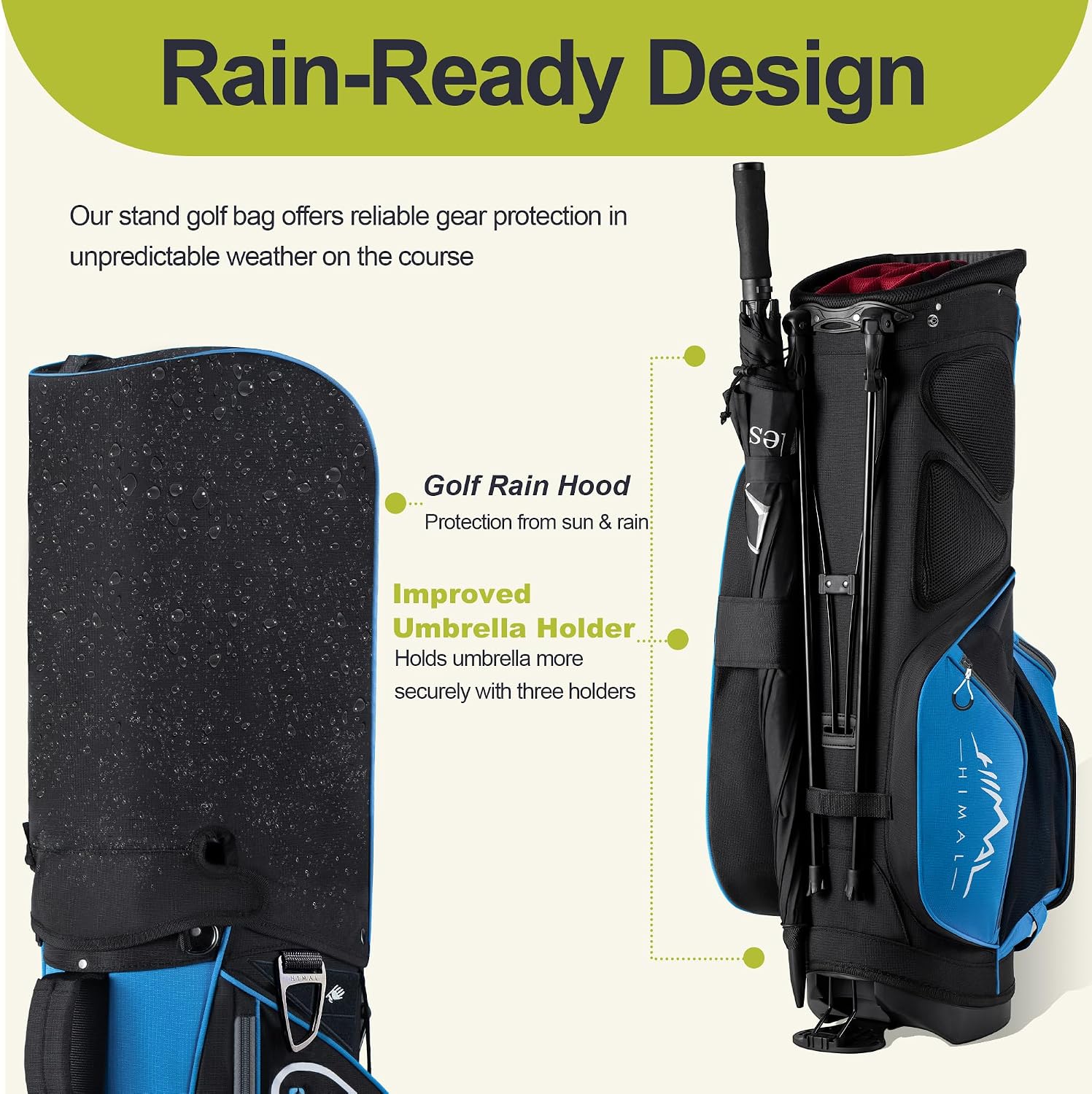 GoHimal 14 Way Golf Stand Bag, Golf Bags for Men with Stand, Top Dividers Ergonomic with 10 Pockets Golf Club Bags