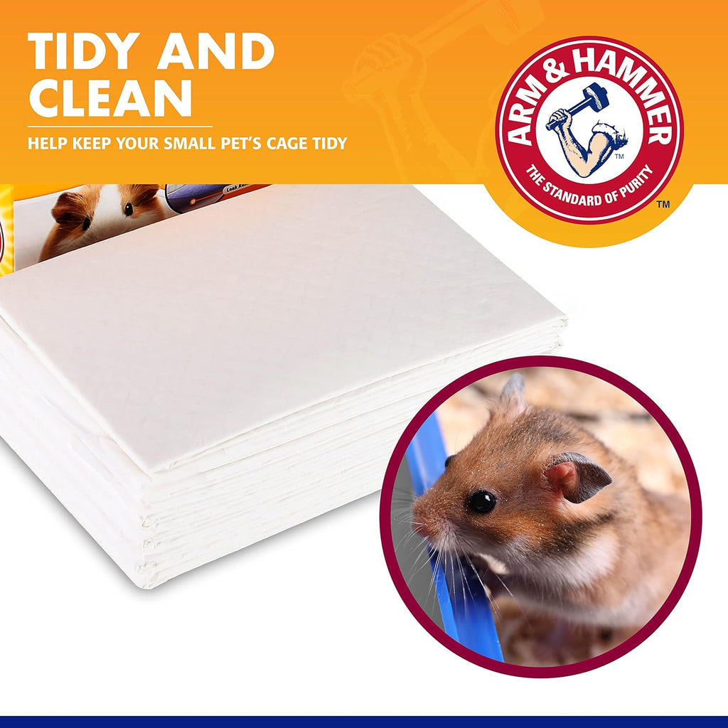 Arm & Hammer for Pets Hammer Super Absorbent Cage Liners for Guinea Pigs Hamsters Rabbits Small Animals, Odor Control Cage Tray Liners, Trim to Fit, 7 Count, 48 Pack