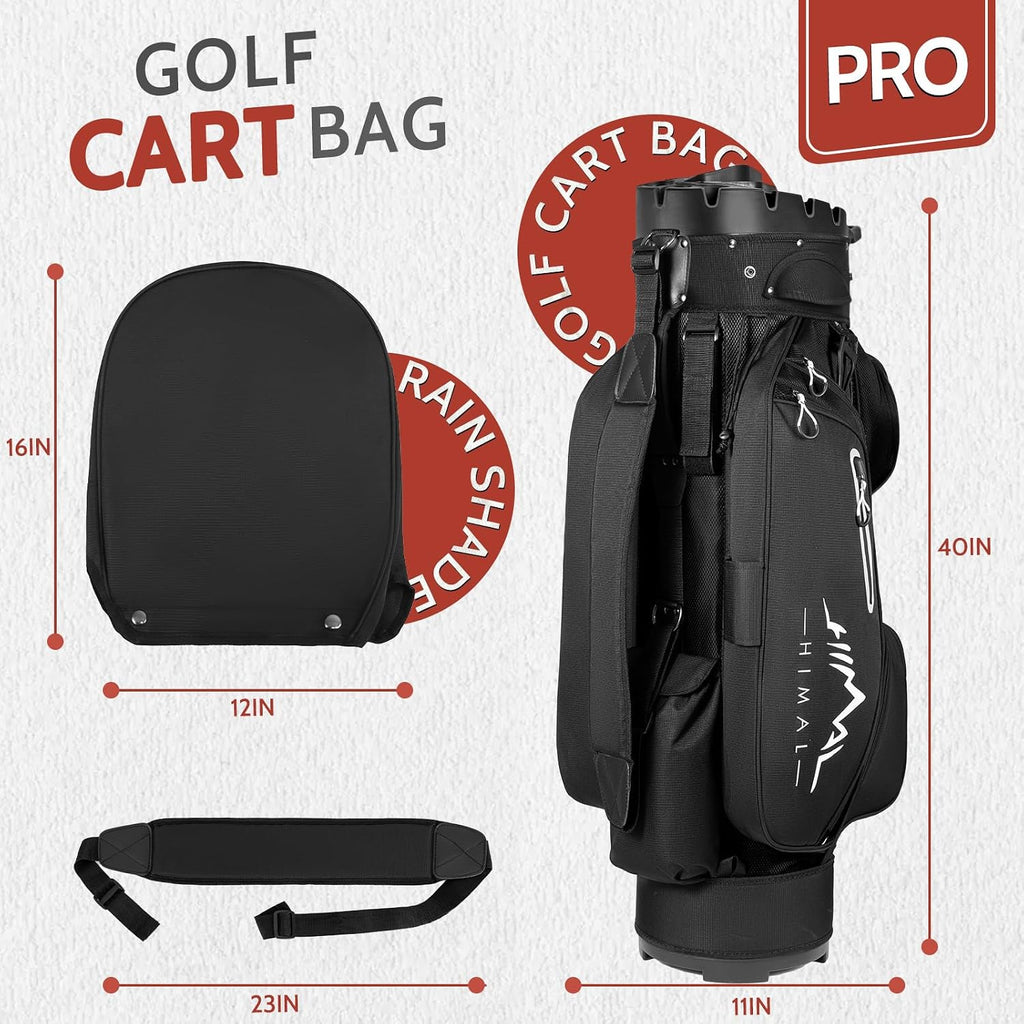uniHimal14-Way Golf Cart Bag Pro with Full Length Divider Top, Golf Bag for Men with Handles and Rain Cover