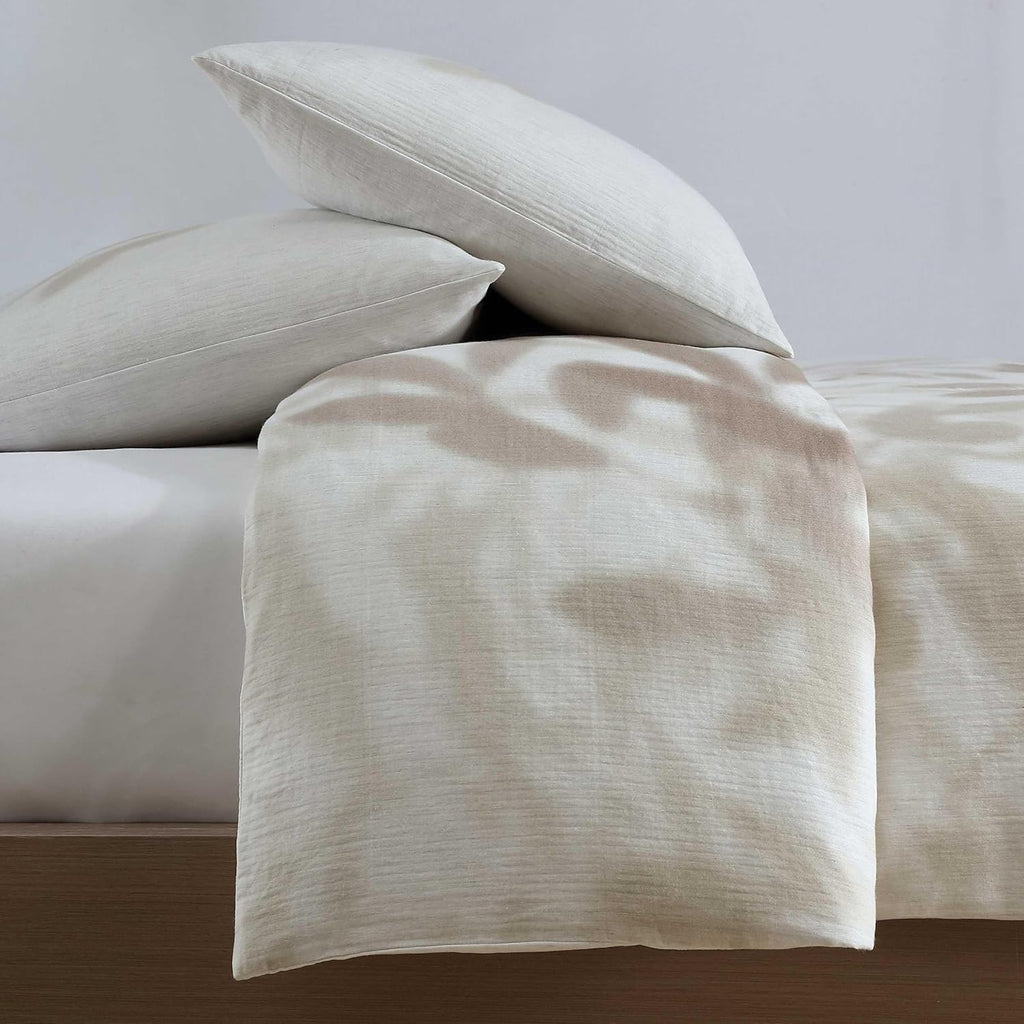 Calvin Klein - King Duvet Cover Set, Soft Cotton Bedding with Matching Shams, Floral Bed Essentials, Oeko-Tex Certified (Shadow Branches Beige, King)