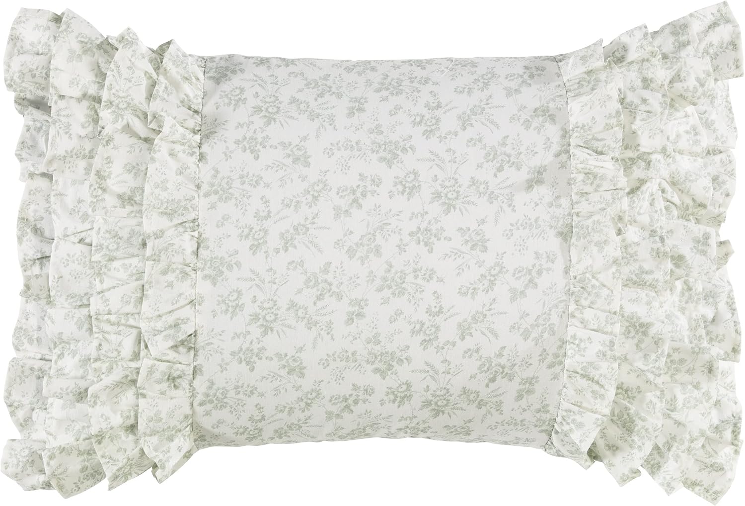 Laura Ashley - King Comforter Set, Reversible Cotton Bedding with Matching Shams & Bedskirt, Stylish Home Decor for All Seasons (Harper Sage, King)