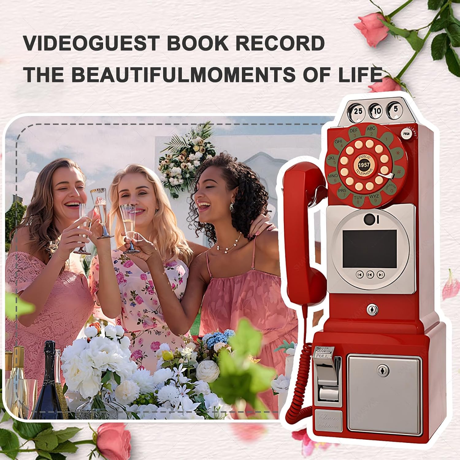 SHAHRYAR Video & Audio Guest Book Wedding Audio Guestbook with 5000mah Battery&Usable for 6-7 Hours for Wedding, Bridal Shower, Baby Shower, Birthday, Graduations, Anniversary,Black