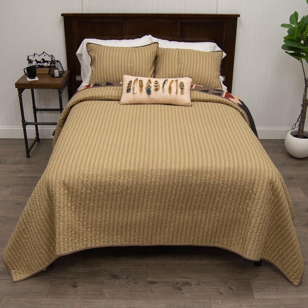 Donna Sharp Queen Bedding Set - 4 Piece - Mojave Southwest Quilt Set with Queen Quilt, Two Standard Pillow Shams and One Decorative Pillow - Machine Washable