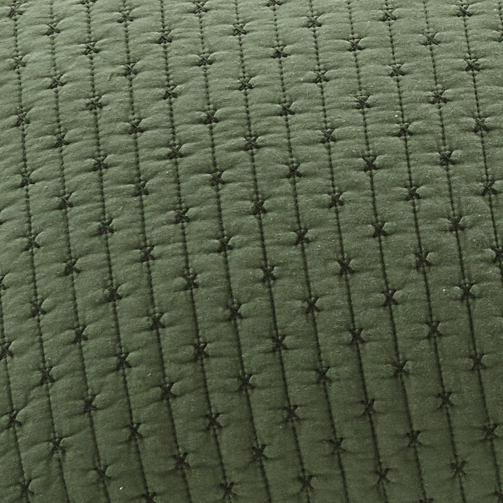 Levtex Home Cross Stitch Reversible Full/Queen Quilt Set (88x92in) and 2 Pillow Shams (26x20in) - Stitch Texture - Forest Green - Cotton Full/Queen Size Quilt Bedding Set - Lightweight Soft Pre-Washed