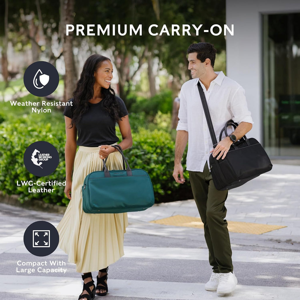Nomad Lane Carry-On Luggage Duffel Bag, Durable & Lightweight Suitcase. Bento Bag, Personal Item Weekender Travel Bag for Men & Women, Pine Green