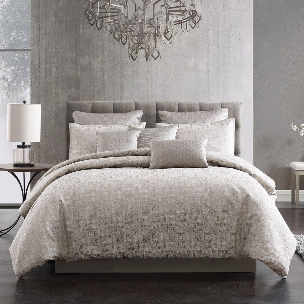 Riverbrook Home 100% Polyester Comforter Set, Queen, Genoa - Gray, 9 Piece Set