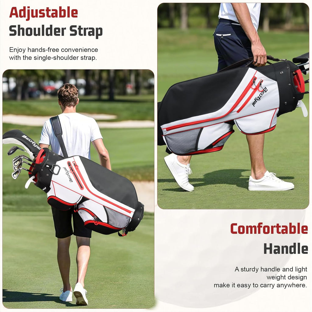 Cart Golf Bag 15 Way Organizer Divider Top Golf Club Bags Lightweight Golf Cart Bags for Men Women with Cooler, Rain Cover