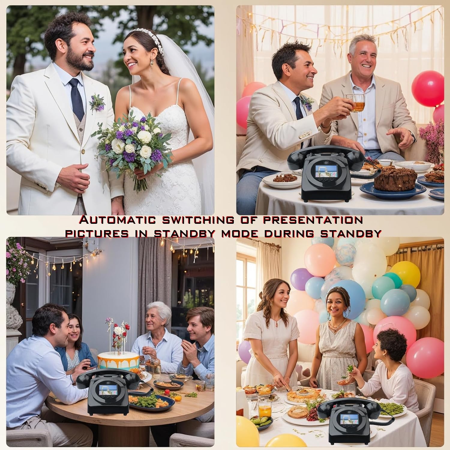 Video Audio Guest Book Wedding Phone,1080P HD Leave a Customized Video Messages, Ideal for a Variety of Memorable Party Occasions for Wedding, Birthday, Baby Shower, Graduation,retire (Black)