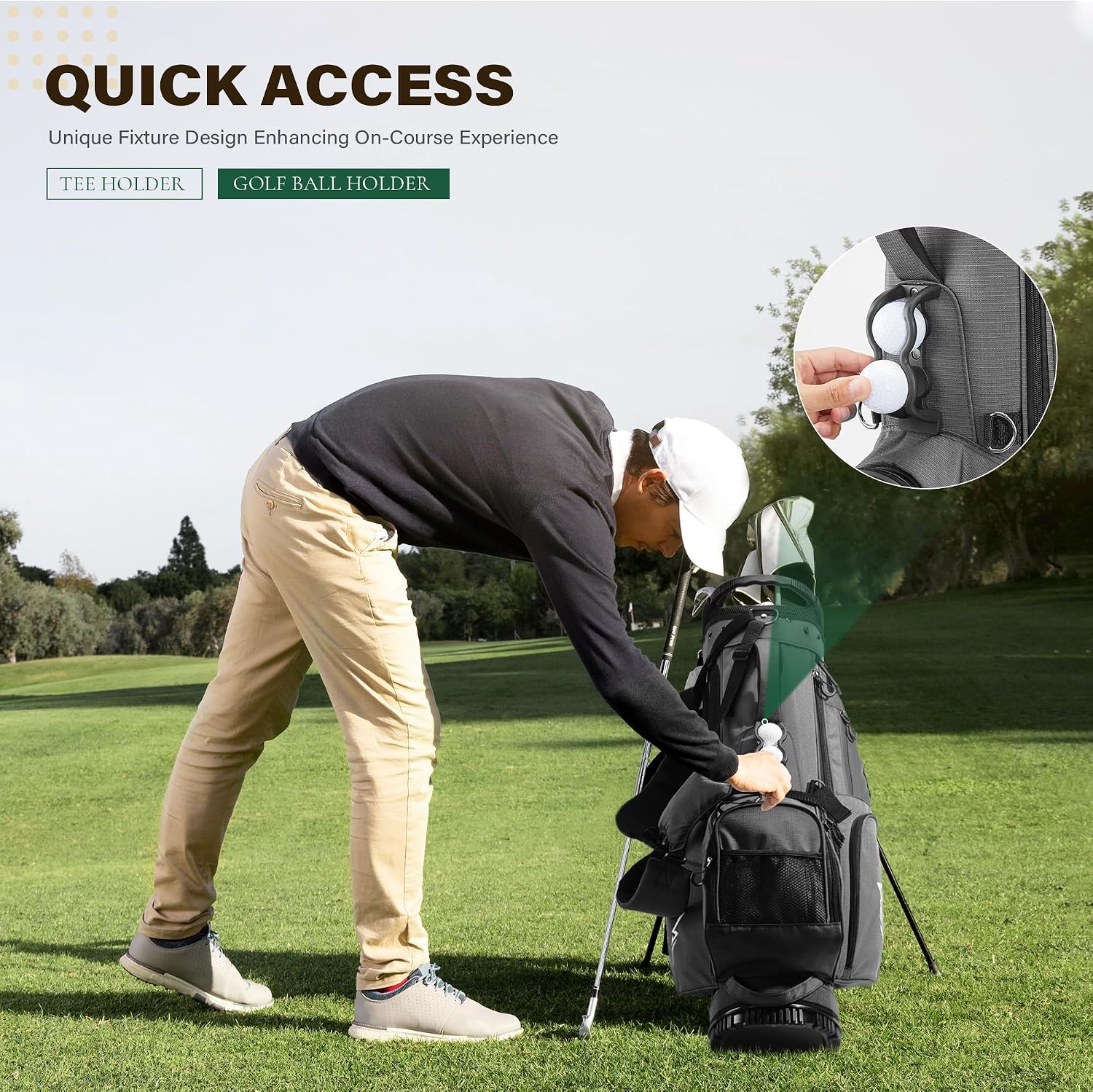 uniHimal Golf Stand Bag with 7 Way Top Dividers, Lightweight Golf Bags for Men Women with Multiple Pockets, Dual Straps
