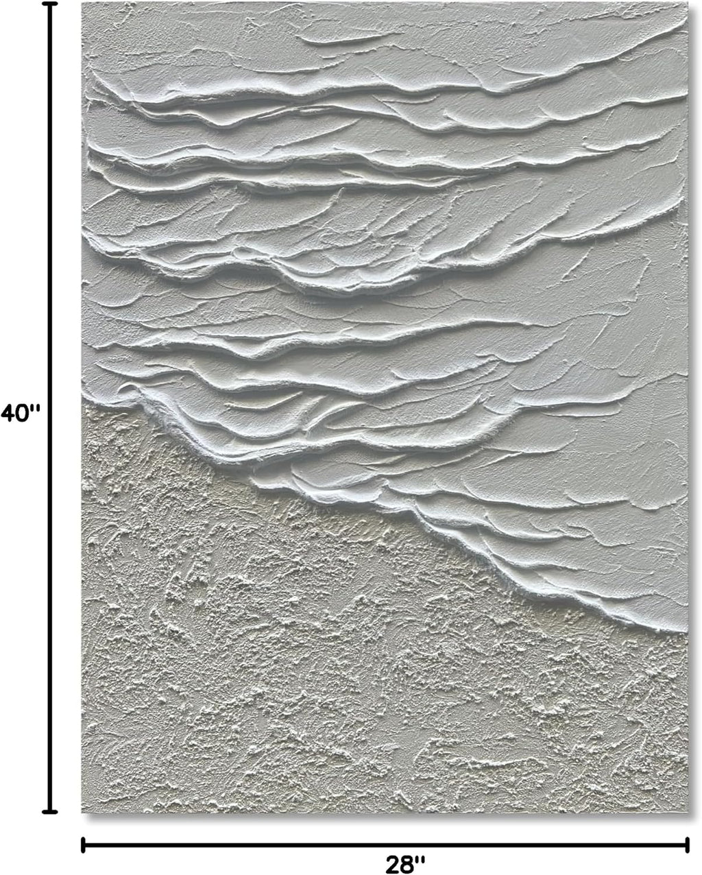 NANKAI Hand Painted Modern Abstract Painting 3D Textured Canvas Wall Art Minimalism Ocean Wave Oil Painting Living Room Bedroom Wall Decoration 28x40 Inches