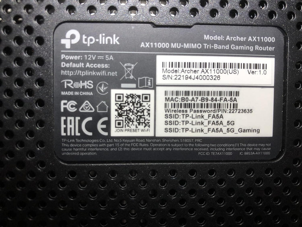 TP-Link - Archer AX11000 Tri-Band Wi-Fi 6 Router - Black/Red (Renewed)