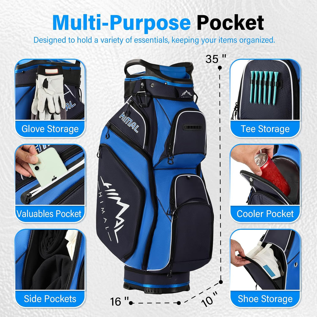 uniHimal 14-Way Golf Cart Bag, Full Length Premium Golf Bag for Men with Cooler Pocket, Handles and Rain Cover