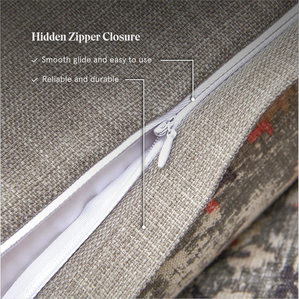HiEnd Accents Carmen Kilim 3 Piece Comforter Set with Pillow Shams, Gray Medallion Pattern, Full Size, Classic Traditional Modern Rustic Bedding Set, Linen Comforter with 2 Pillowcases