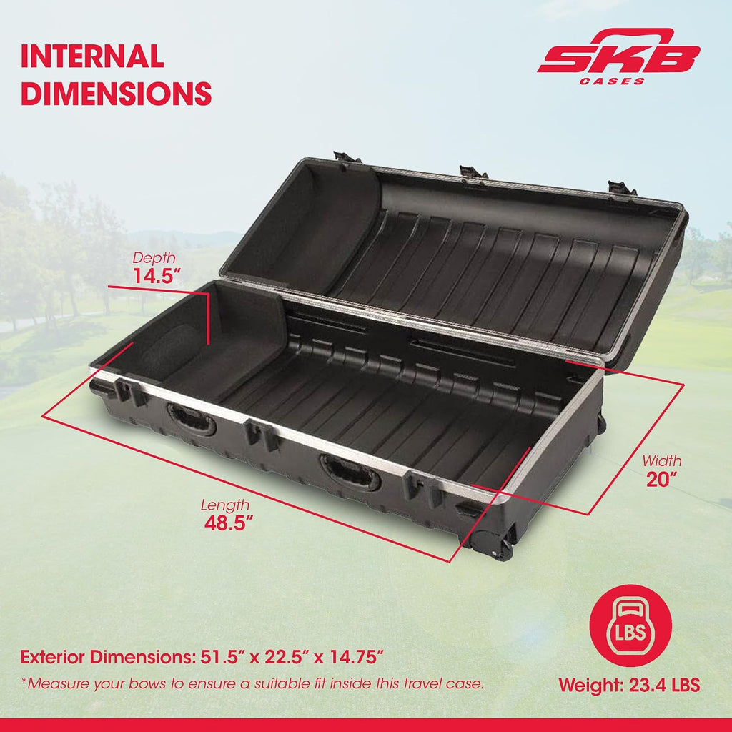 SKB Staff ATA Hard Shell Plastic Golf Travel Case for Cart Bags