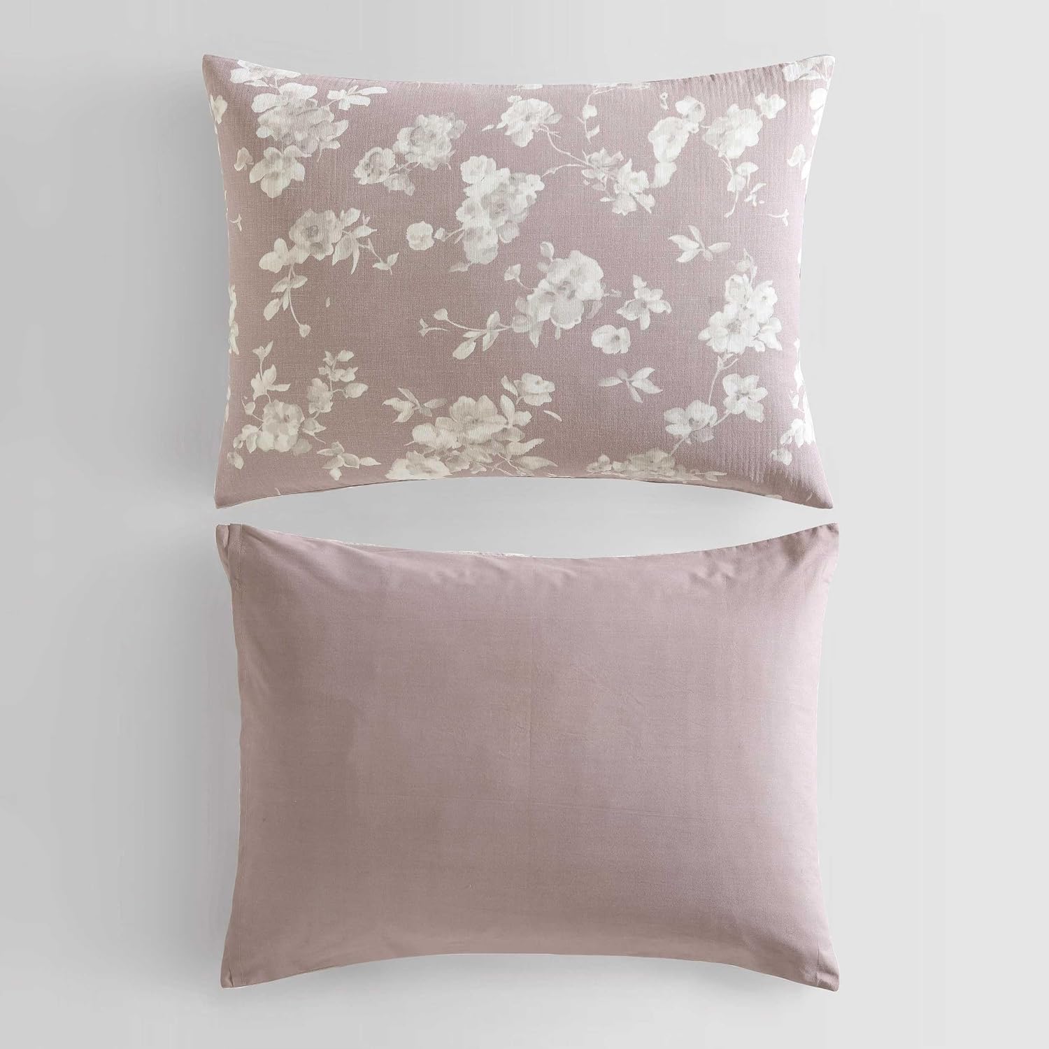 Calvin Klein - Queen Duvet Cover Set, 100% Soft Cotton Gauze Bedding, Button Closure & Inner Corner Ties, 3 Piece Bed Set with Matching Pillowcases (Eternity Floral Pink)