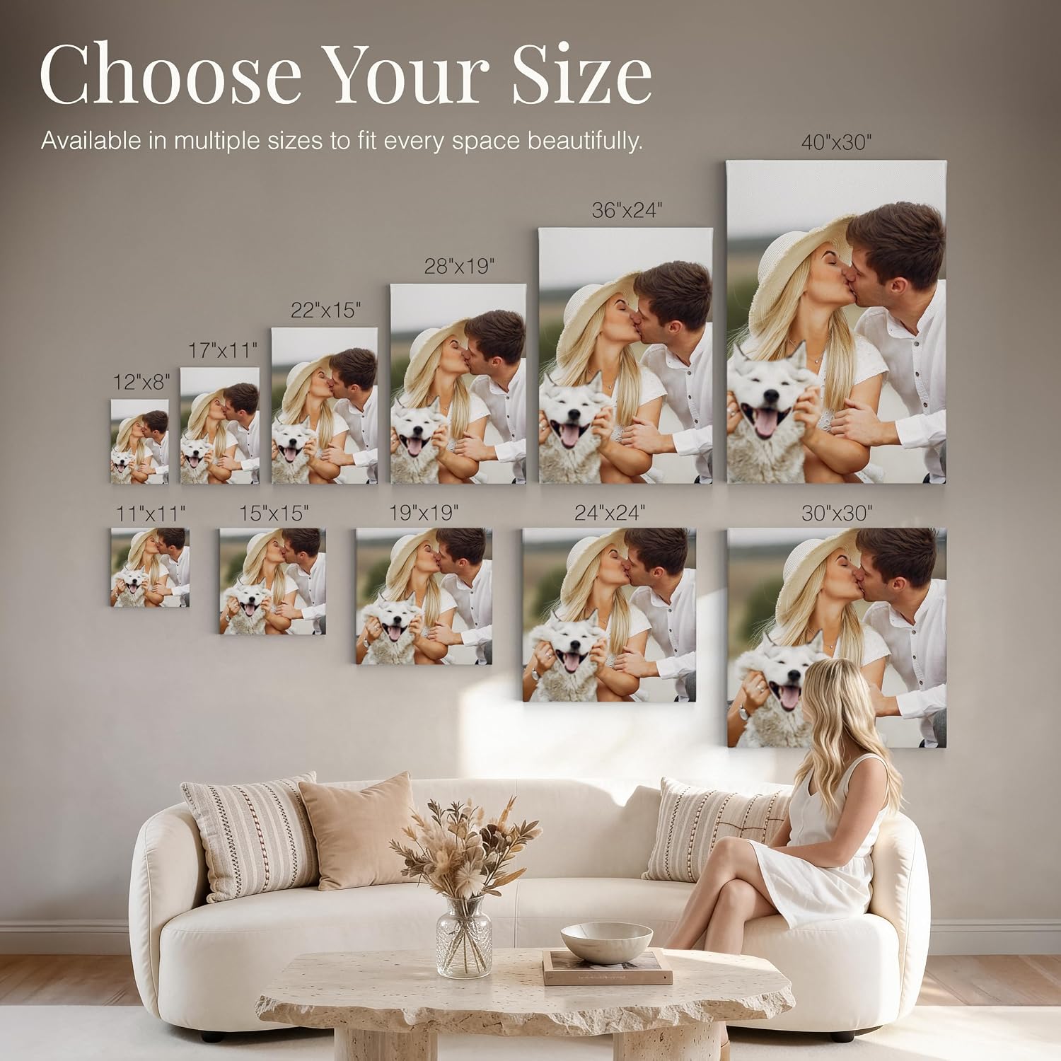 Smile Art Design Custom Canvas Print – Personalized Photo Wall Art, Made to Order in USA, Premium Canvas, Gallery Wrapped